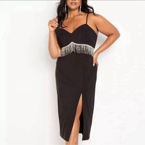 NWT ELOQUII | Collectors Edition Dress Embellished Rhinestones Black Sz 16